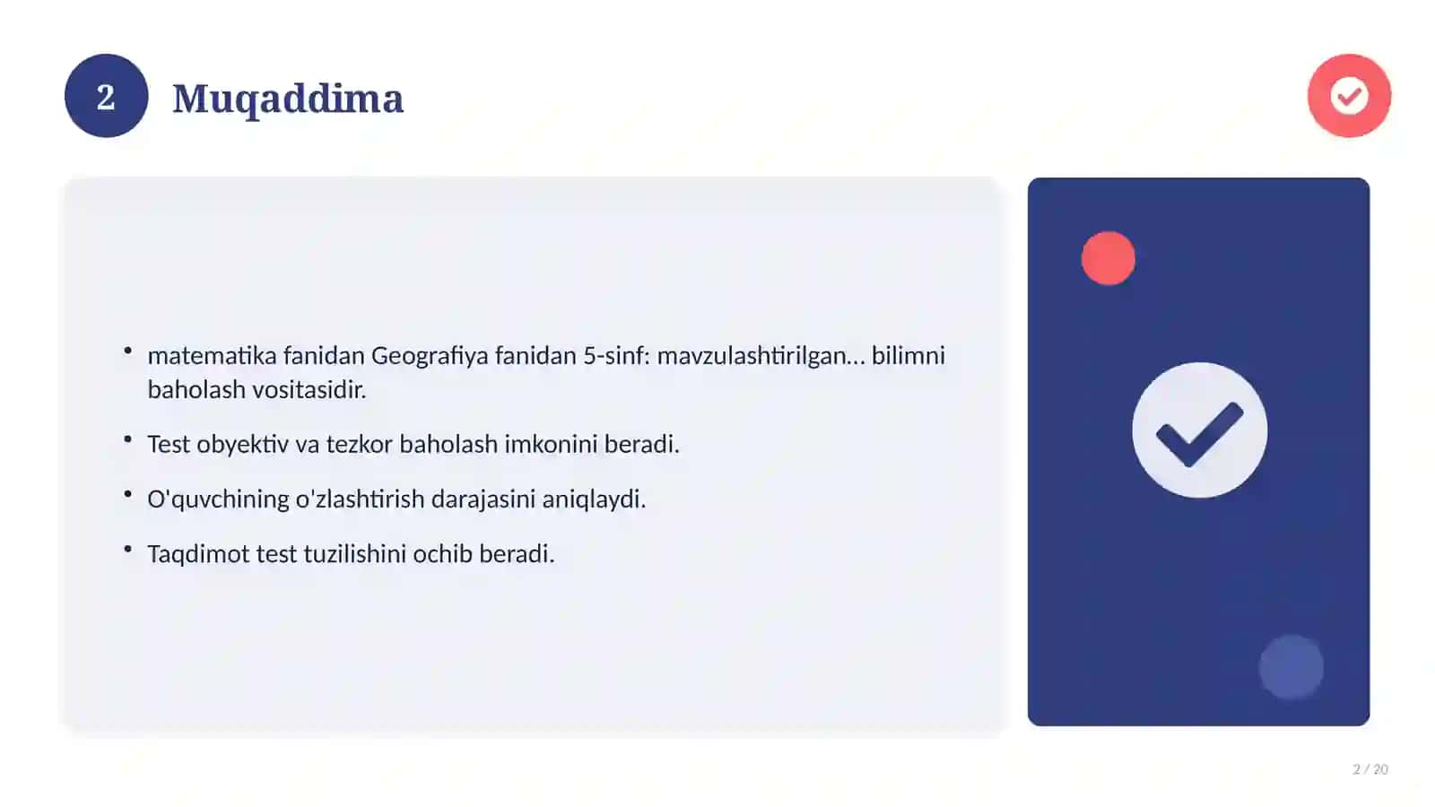 Geografiya fanidan 5-sinf: mavzulashtirilgan nazorat ishi va tahlil 2