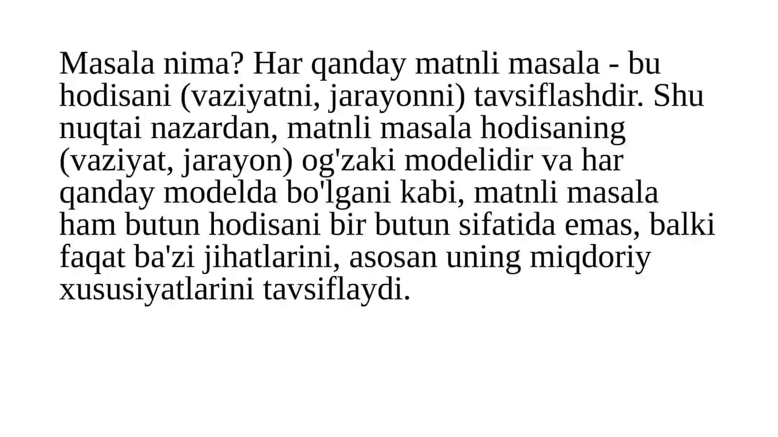 MATNLI MASALALARNI YECHISH METODIKASI 2