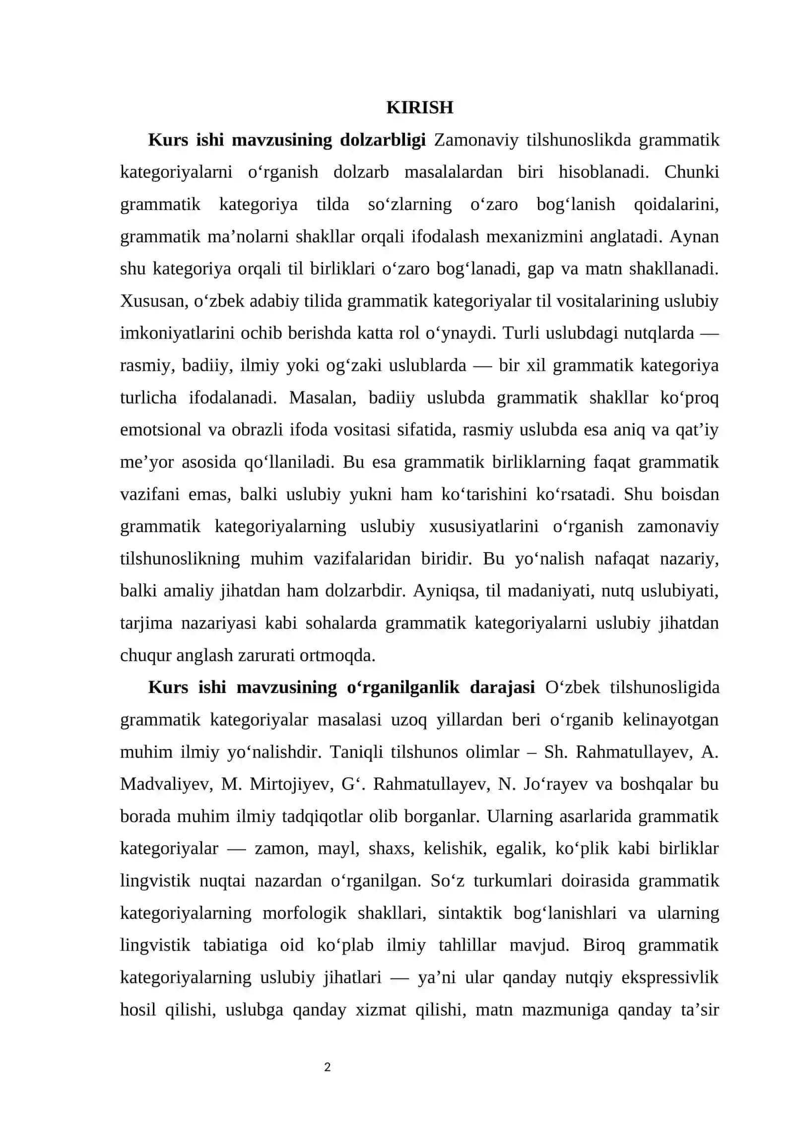 Grammatik kategoriyalar va ularning uslubiy xususiyatlari 2