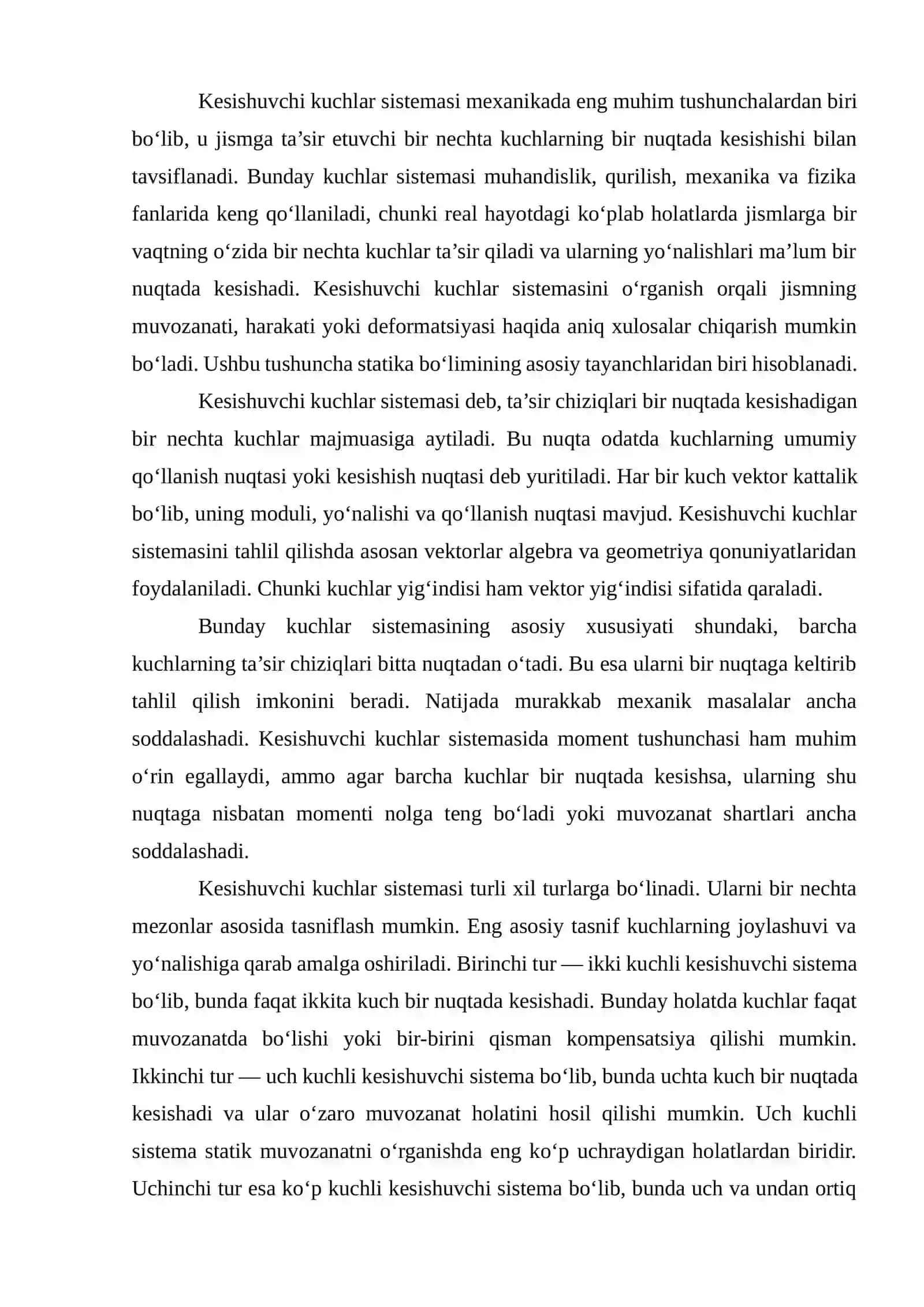 Kesishuvchi kuchlar sistemasi va ularning turlari, uch kuchning muvozanati haqida teorema 2