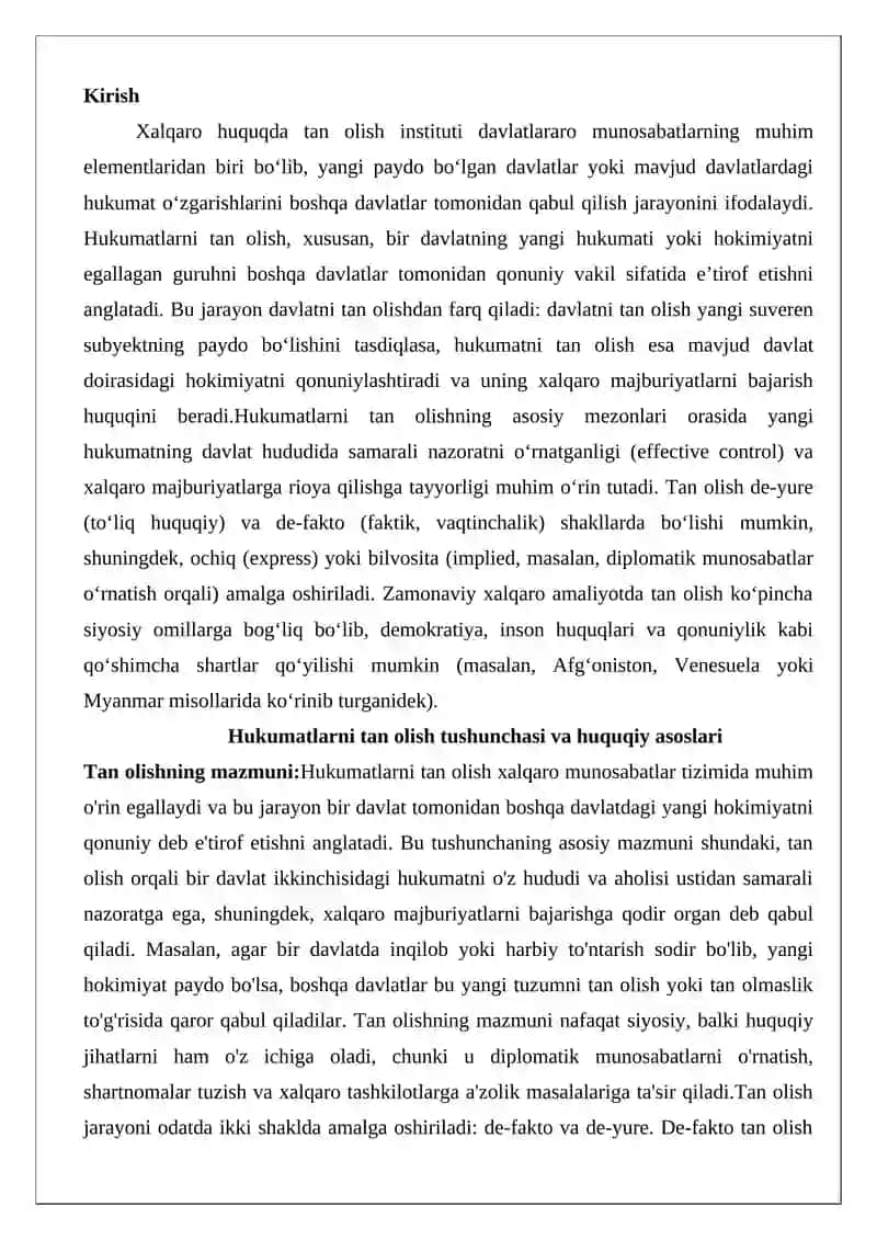 Hukumatlarni tan olish 2