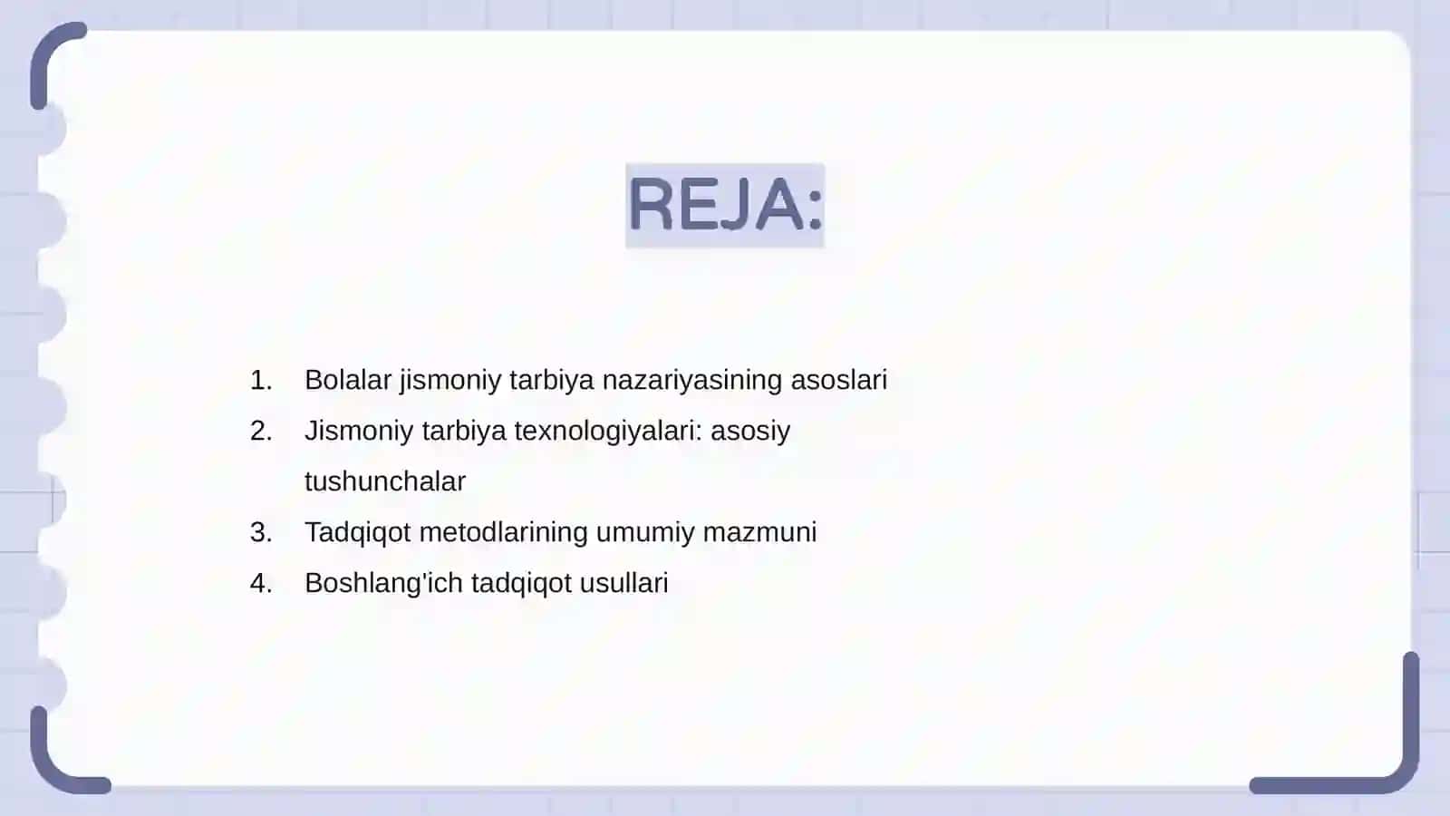 Bolalar jismoniy tarbiya nazariyasi va texnologiyalari fanining tadqiqot metodlari 2
