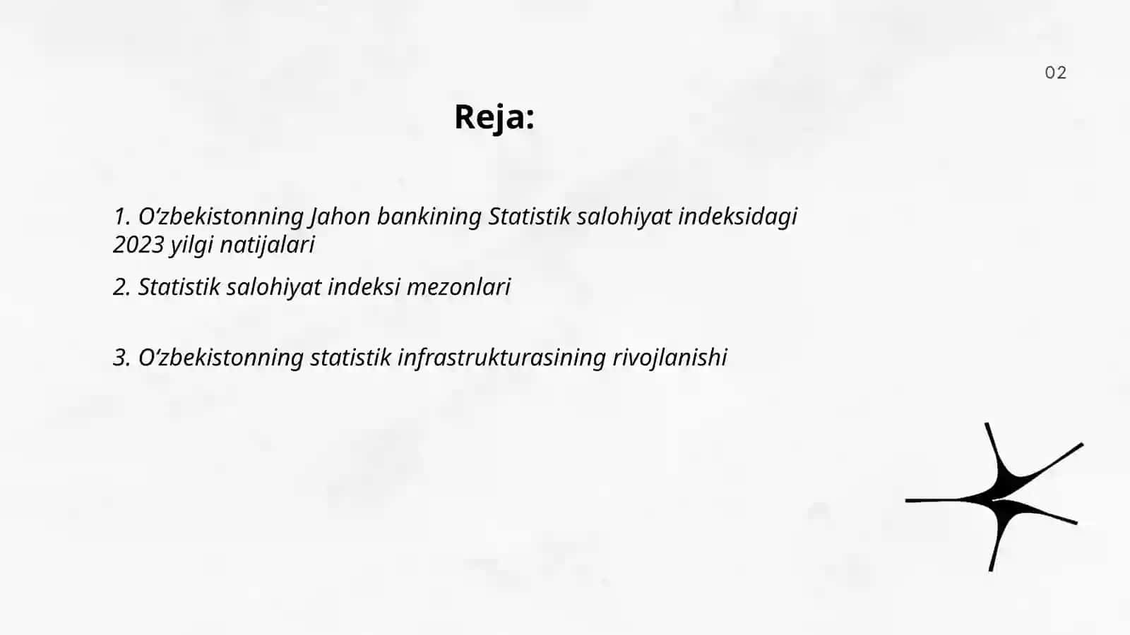 O‘zbekistonning “Jahon bankining Statistik salohiyat indeksi” dagi o`rni 2