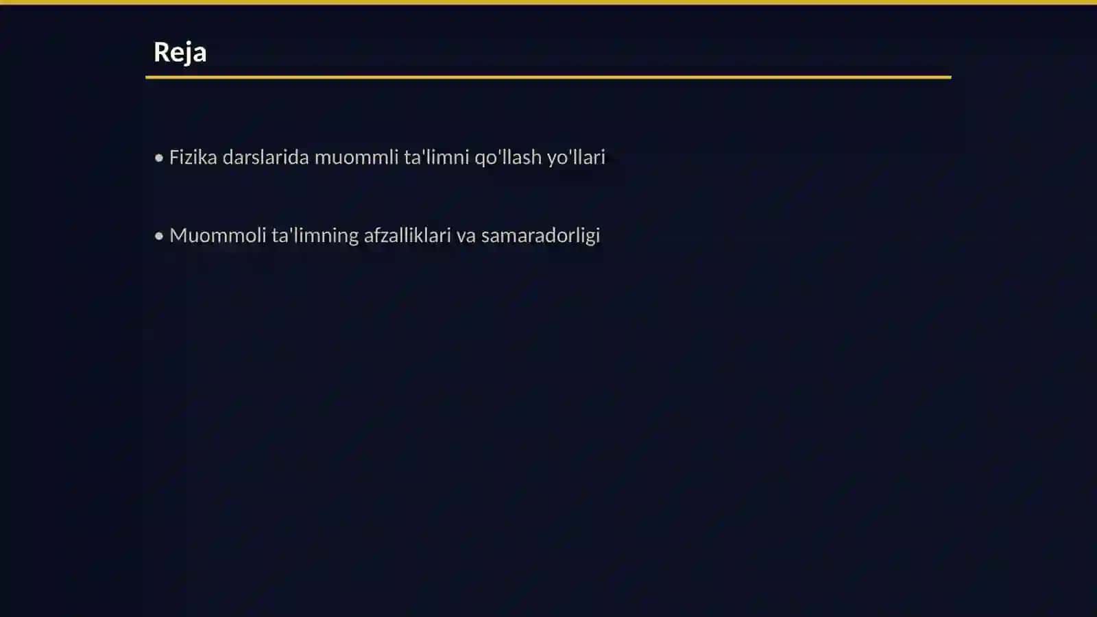 Muommoli ta'lim yordamida fizika darslarini tashkil etish 2
