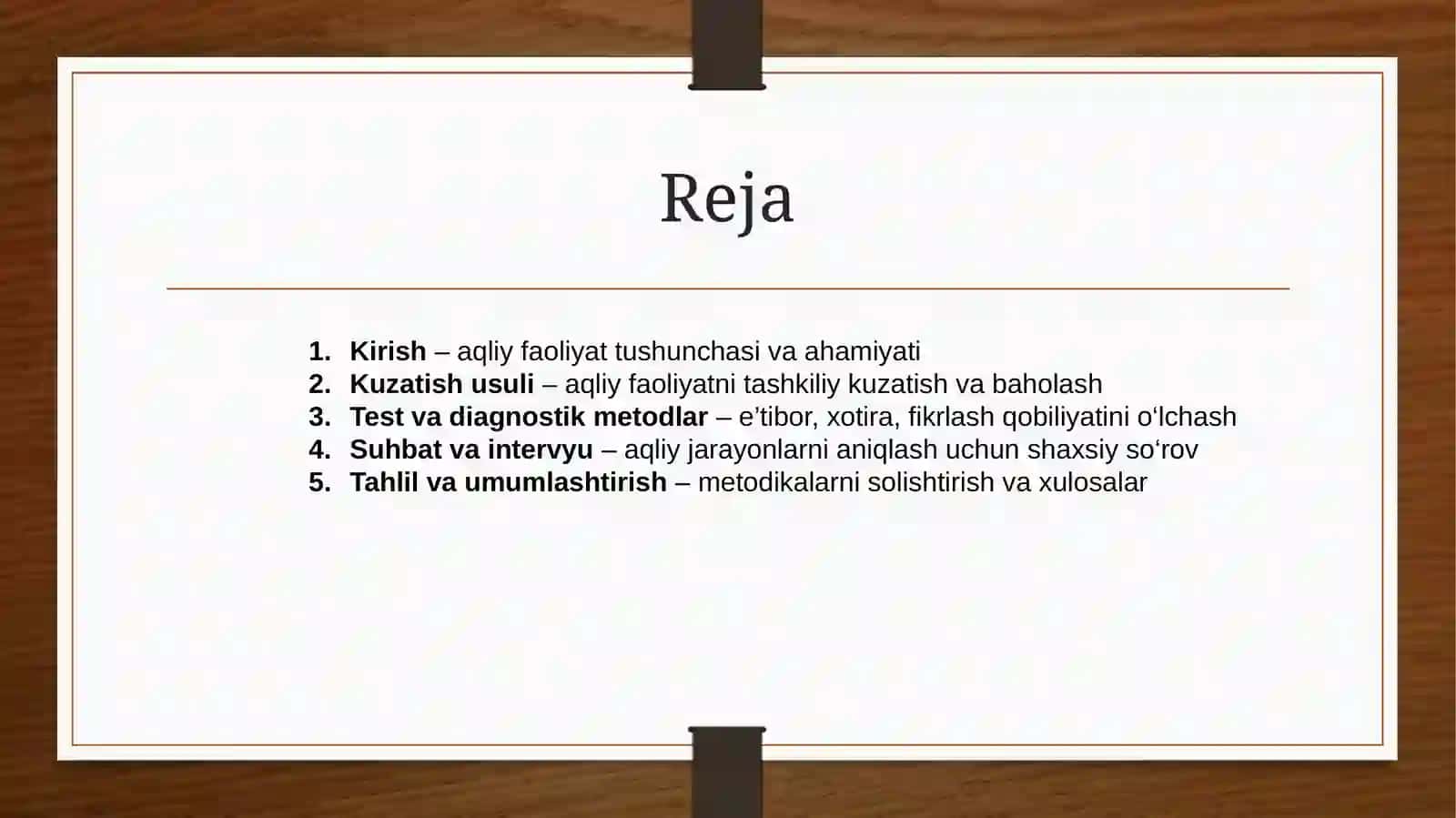 Aqliy faoliyatni o‘rganish uchun metodikalar 2