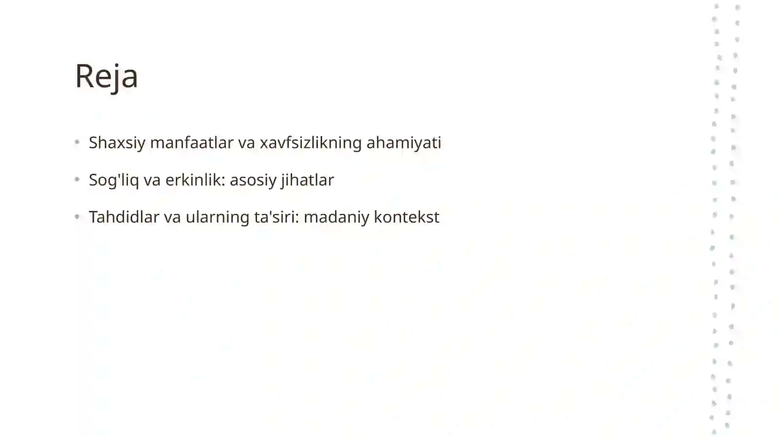 Shaxsning hayotiy muhim manfaatlari va uning xavsizligiga tahdidlar 2