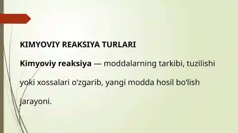 Kimyoviyreaksiya Turlari 2