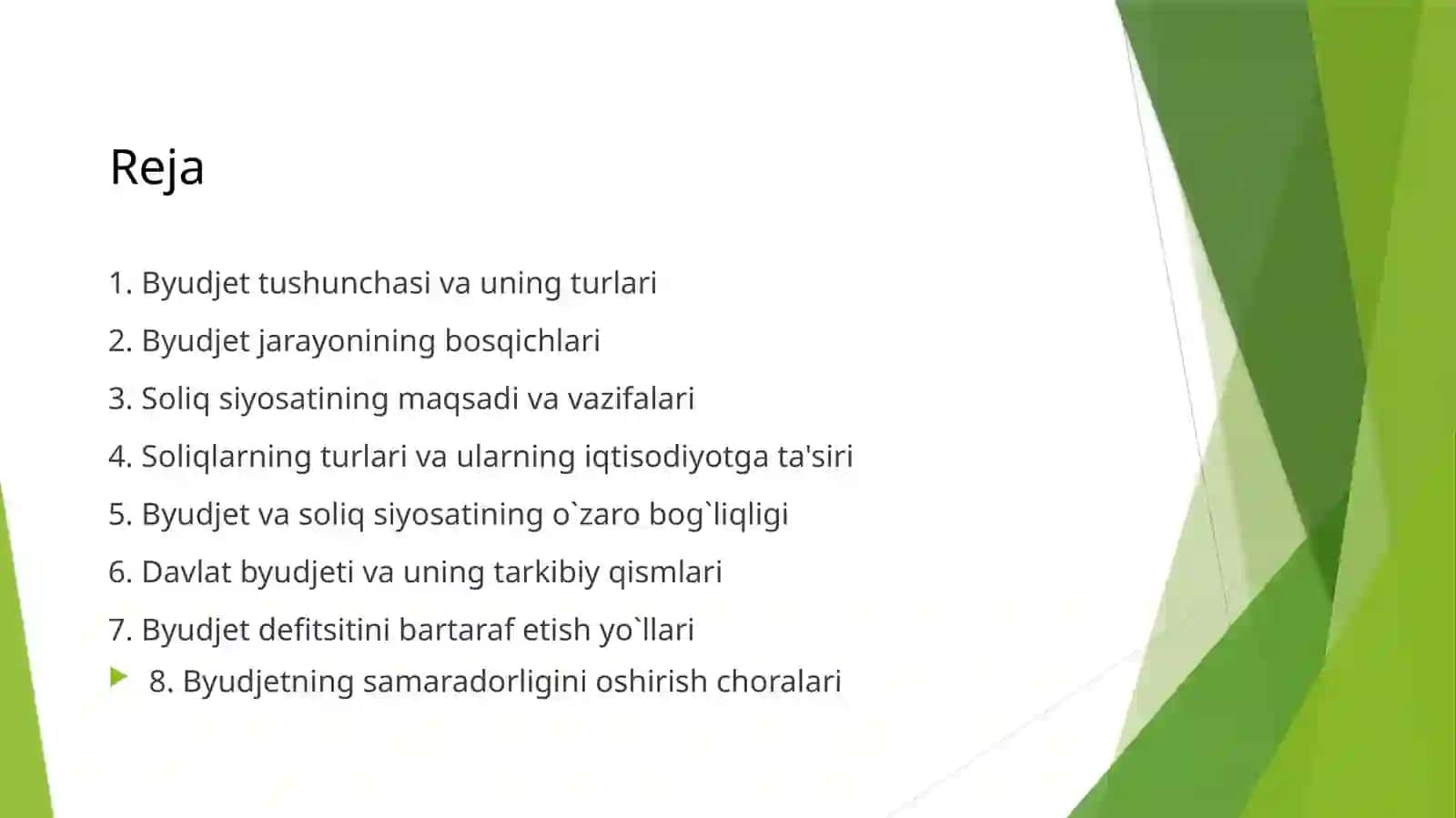 Budjet-Soliq siyosati 2