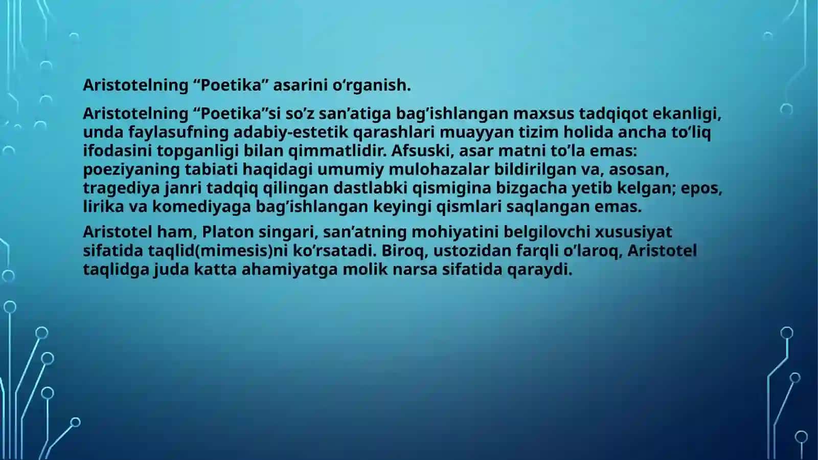 Aristotelning “Poetika" asari tahlili 2