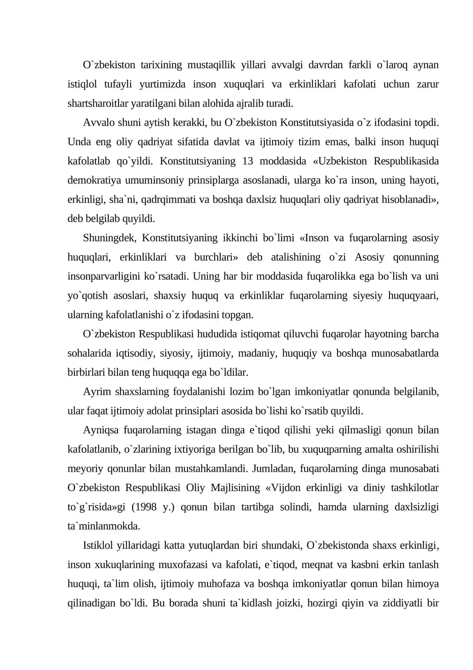 Inson huquqlari va erkinliklar 2