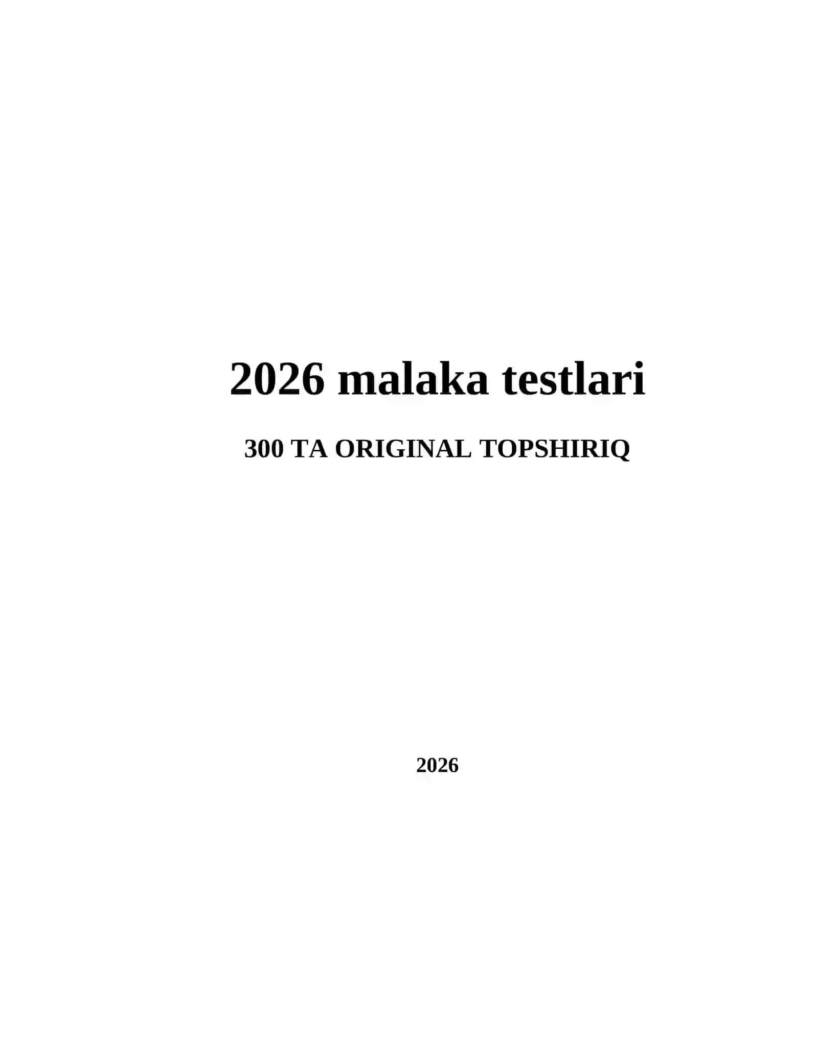 2026 malaka testlari 2