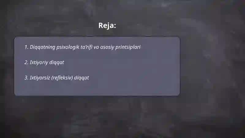 Diqqat turlari va uning xususiyatlari 2