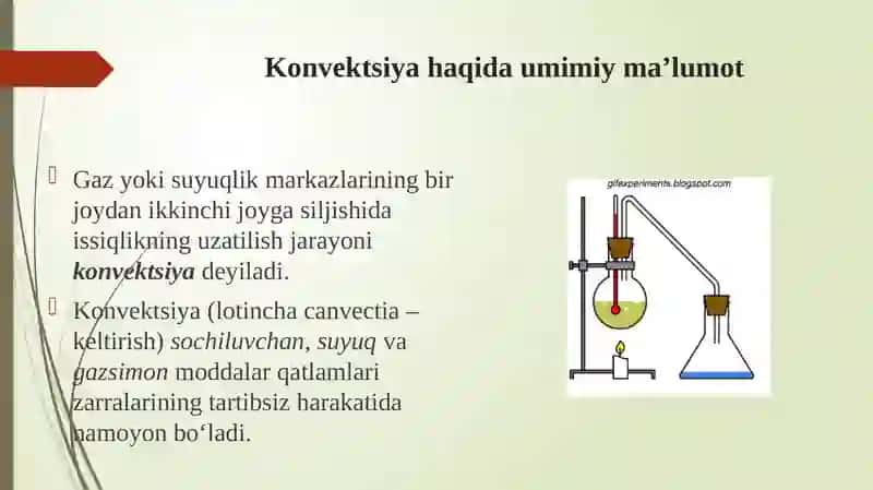 Konvektsiya va issiqlik almshinuvi 2