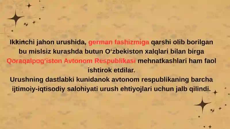 Qoraqalpog’istonda Sovet hokimiyatining o’rnatilishi va mustahkamlanishi (1917-1991-yillar) 2