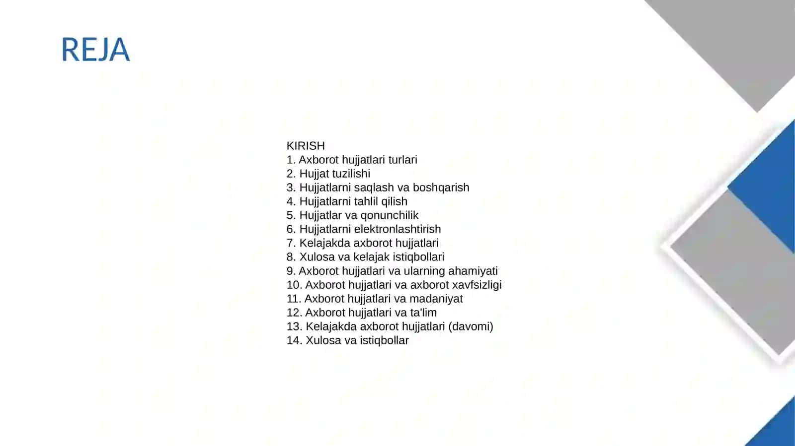 Axborot hujjatlari haqida 2