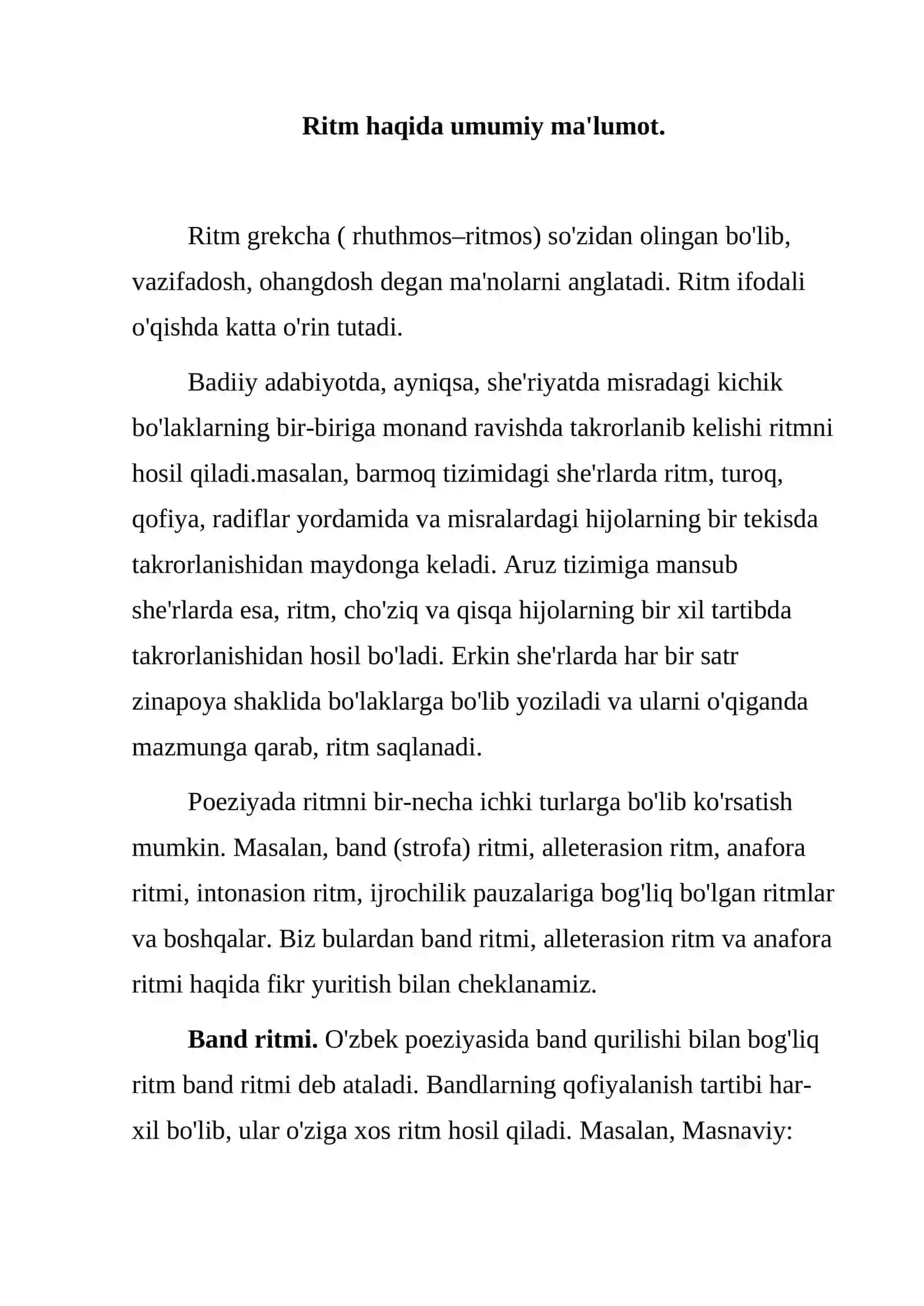 RITM SHE`RIY NUTQNING BOSH ALOMATI 2