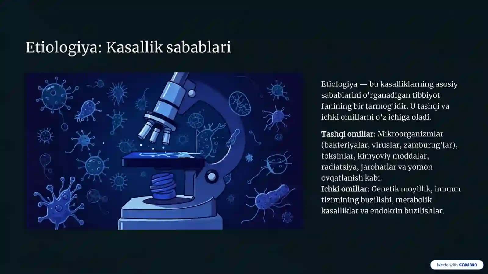 Kasallik etiologiyasi, patogenezi va rivojlanishi 2