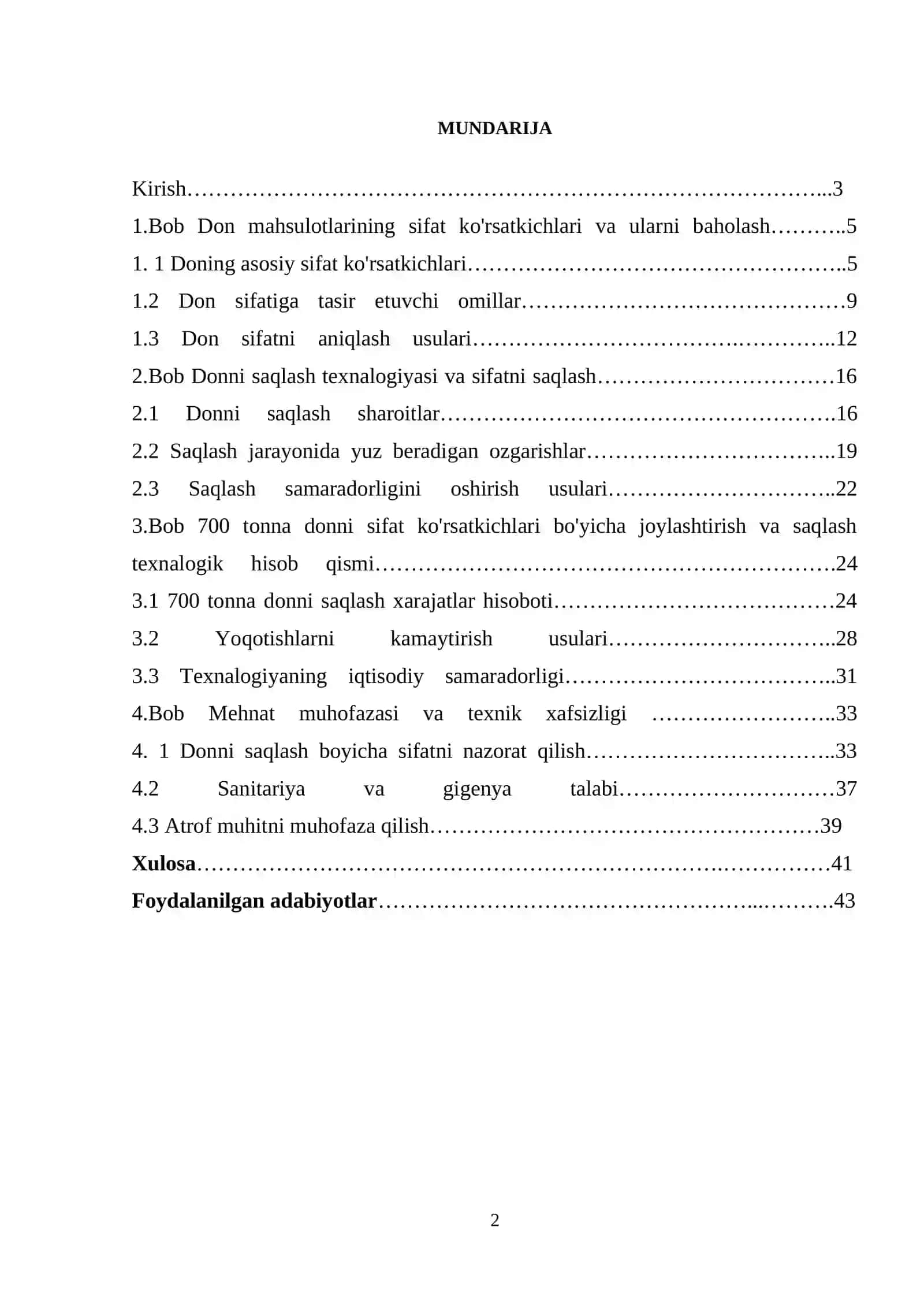 700 tonna donni sifat ko'rsatkichlari bo'yicha joylashtirish va saqlash texnalogiyasi 2