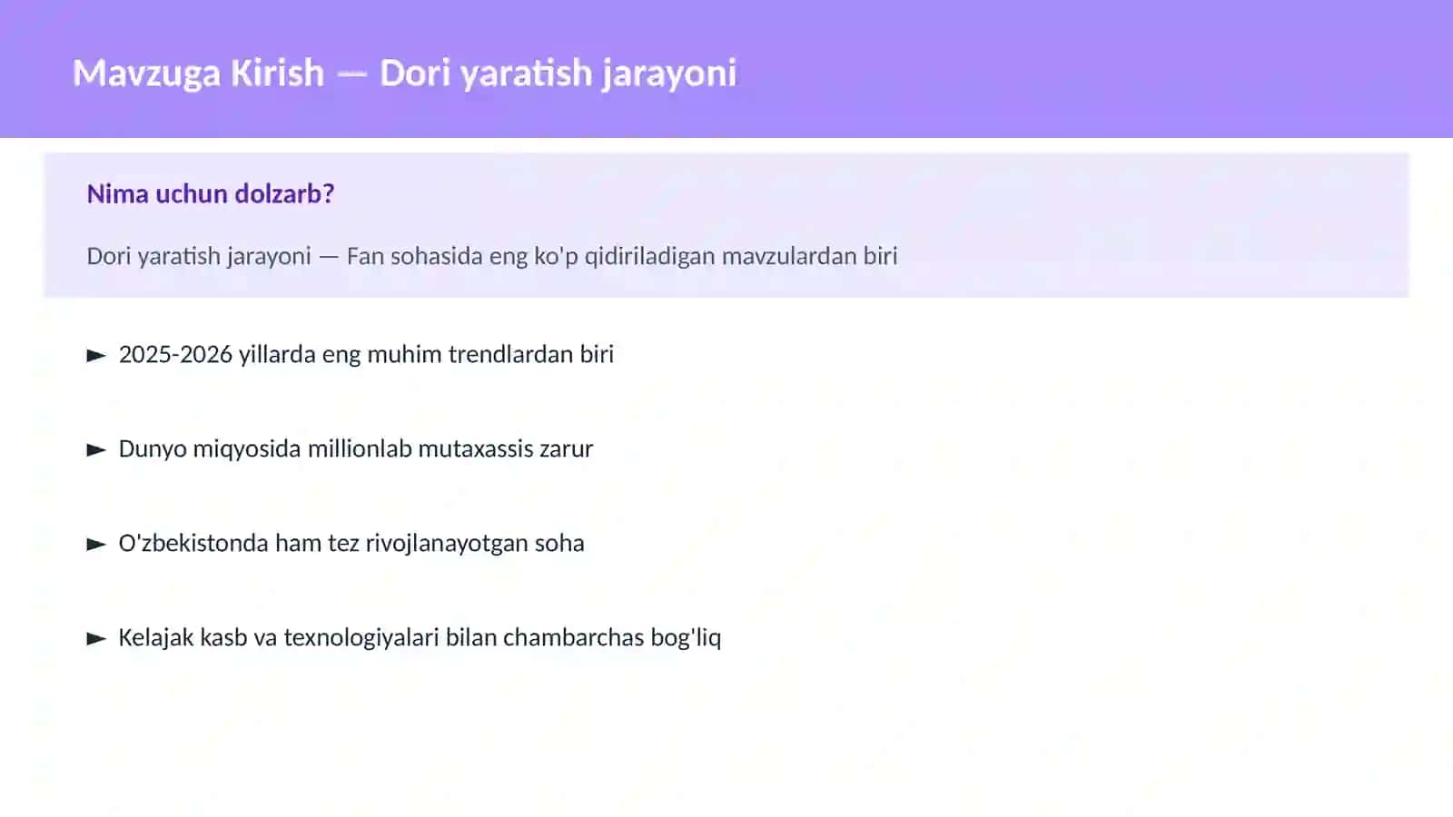 Dori yaratish jarayoni 2