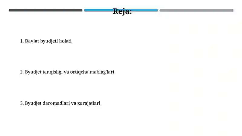 Davlat byudjetining holati 2