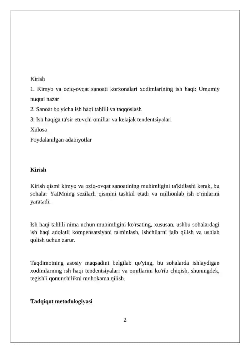Kimyo va oziq-ovqat sanoati korxona xodimlarining mehnat xaqlari 2