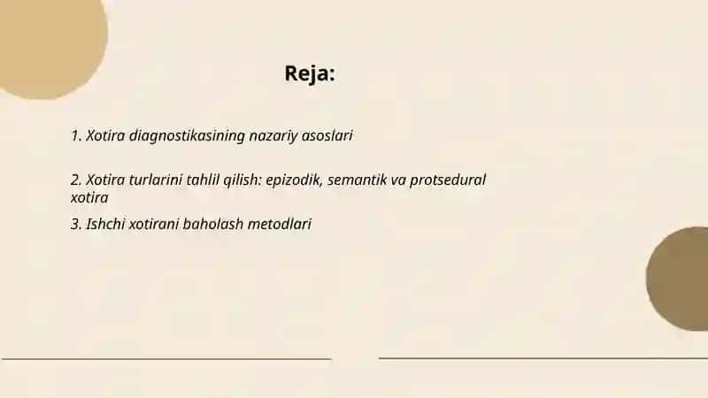 Xotira diagnostikasi 2