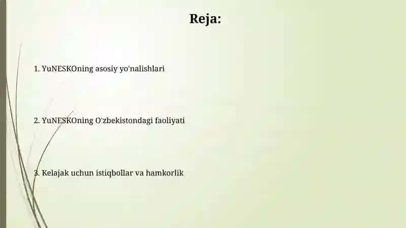 YuNESKOning asosiy yo'nalishlari 2