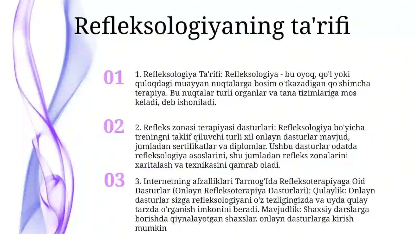 Internet Tarmog'Ida Refleksoterapiyaga Oid Dasturlar To'G'Risida 2