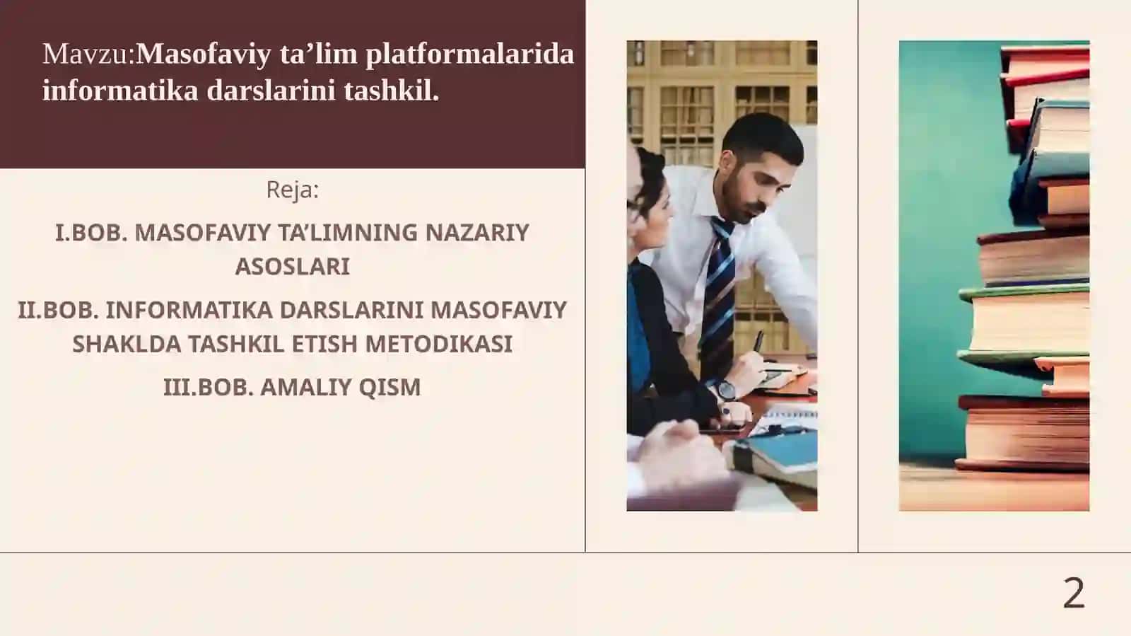 Masofaviy ta’lim platformalarida informatikadarslarini tashkil 2