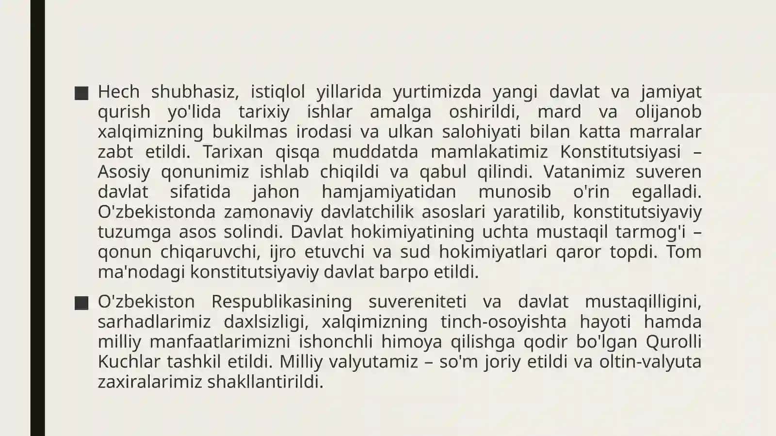O’zbekistonda yaratilayotgan islohatlar 2
