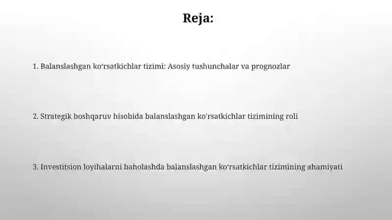 Balanslangan ko'rsatkichlar tizimining mohiyati 2