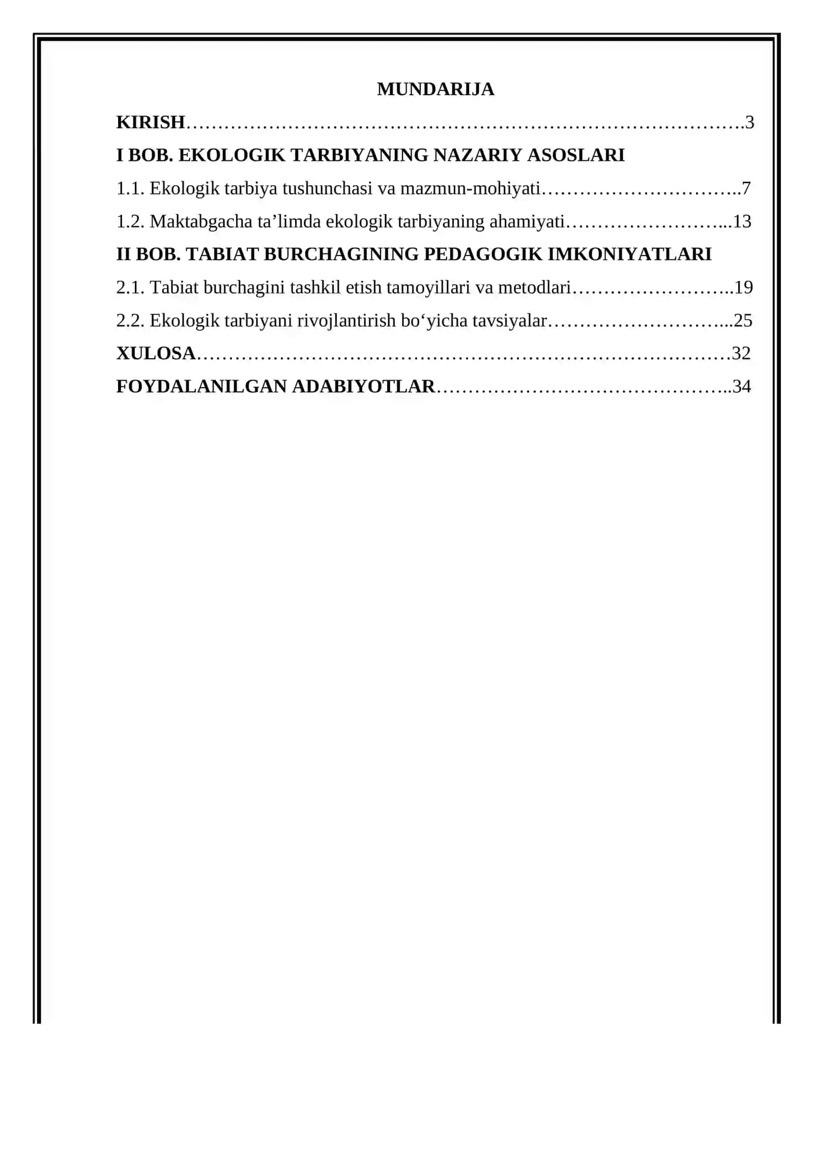 Tabiat burchagi orqali ekologik tarbiya berish 2