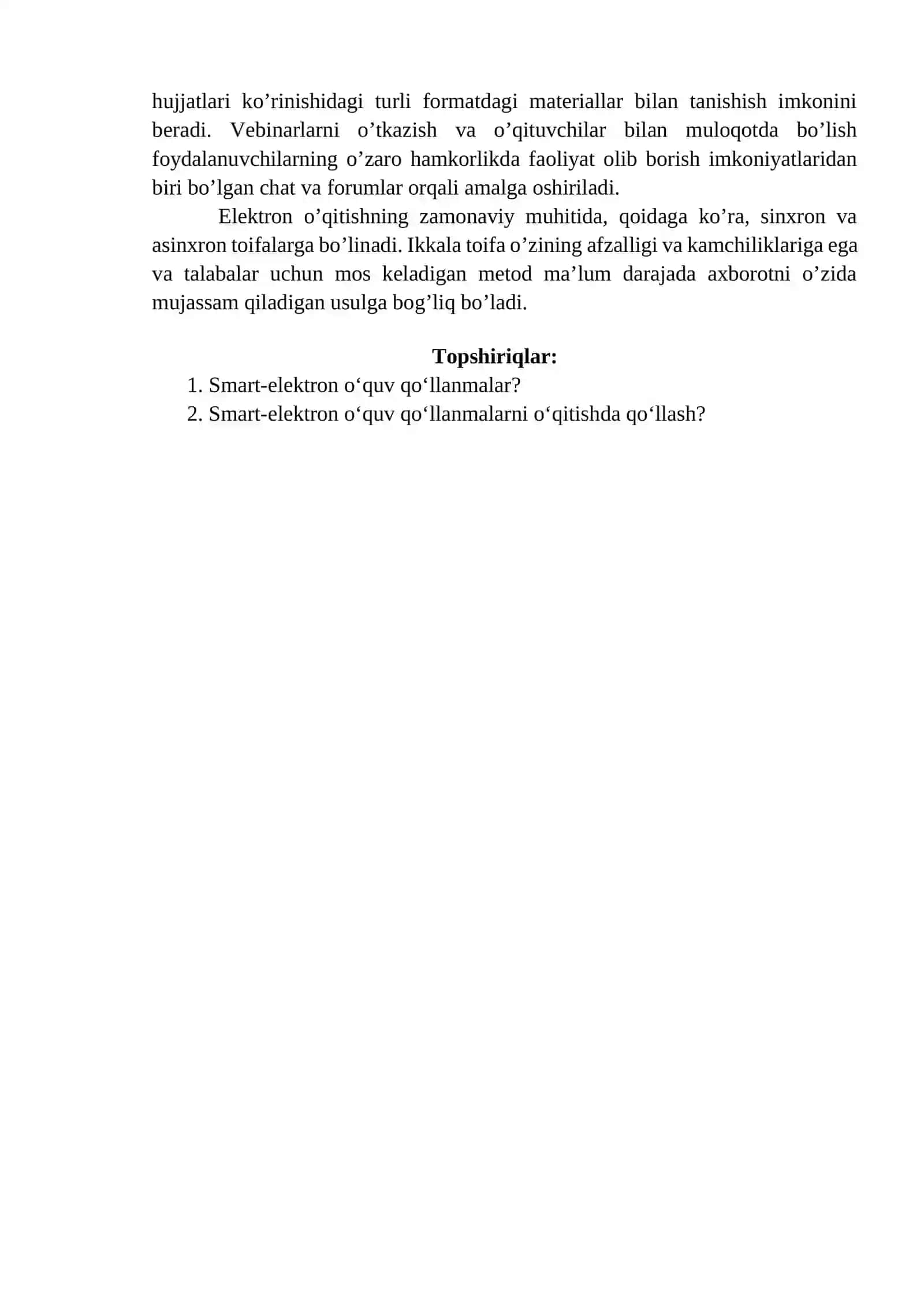 13-Amaliy mashg`ulot. Smart-elektron o‘quv qo‘llanmalardan o‘qitishga qo‘llash 2