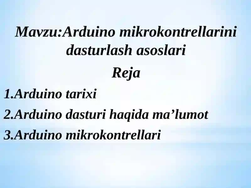 Arduinomikrokontrellarini dasturlash asoslari 2