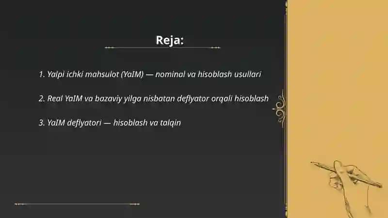 Yalpi ichki mahsulot (YaIM) 2