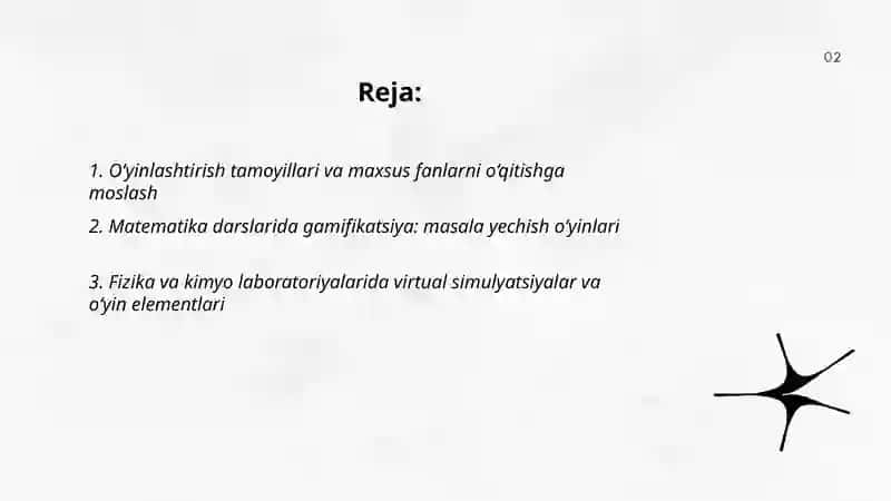 O‘yinlashtirish tamoyillari va maxsus fanlarni o‘qitishga moslash 2