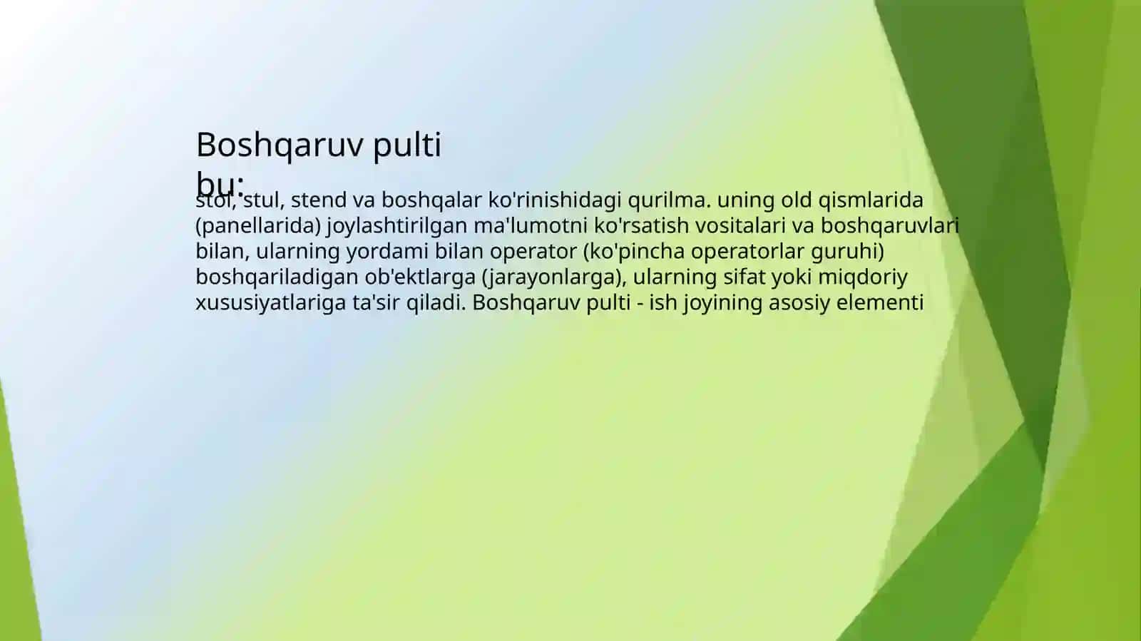 Boshqaruv v nazorat apparati va undan foydalanish 2