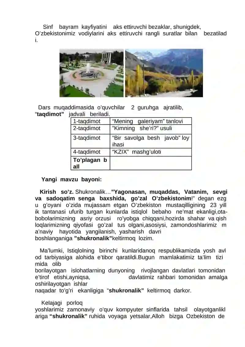 Mustaqillikdarsi. Vodiylarniyayovkezganda…{8-9-sinflaruchun} 2