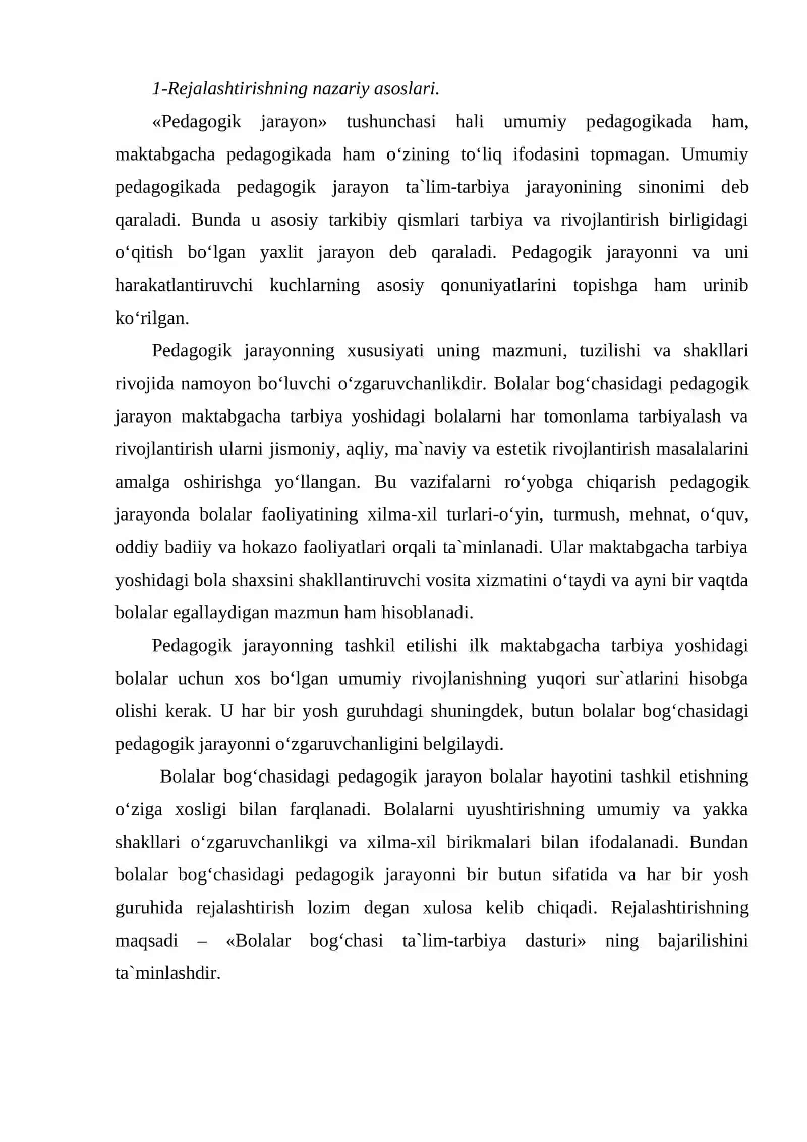 Ta’lim tarbiya ishlarini rejalashtirish 2