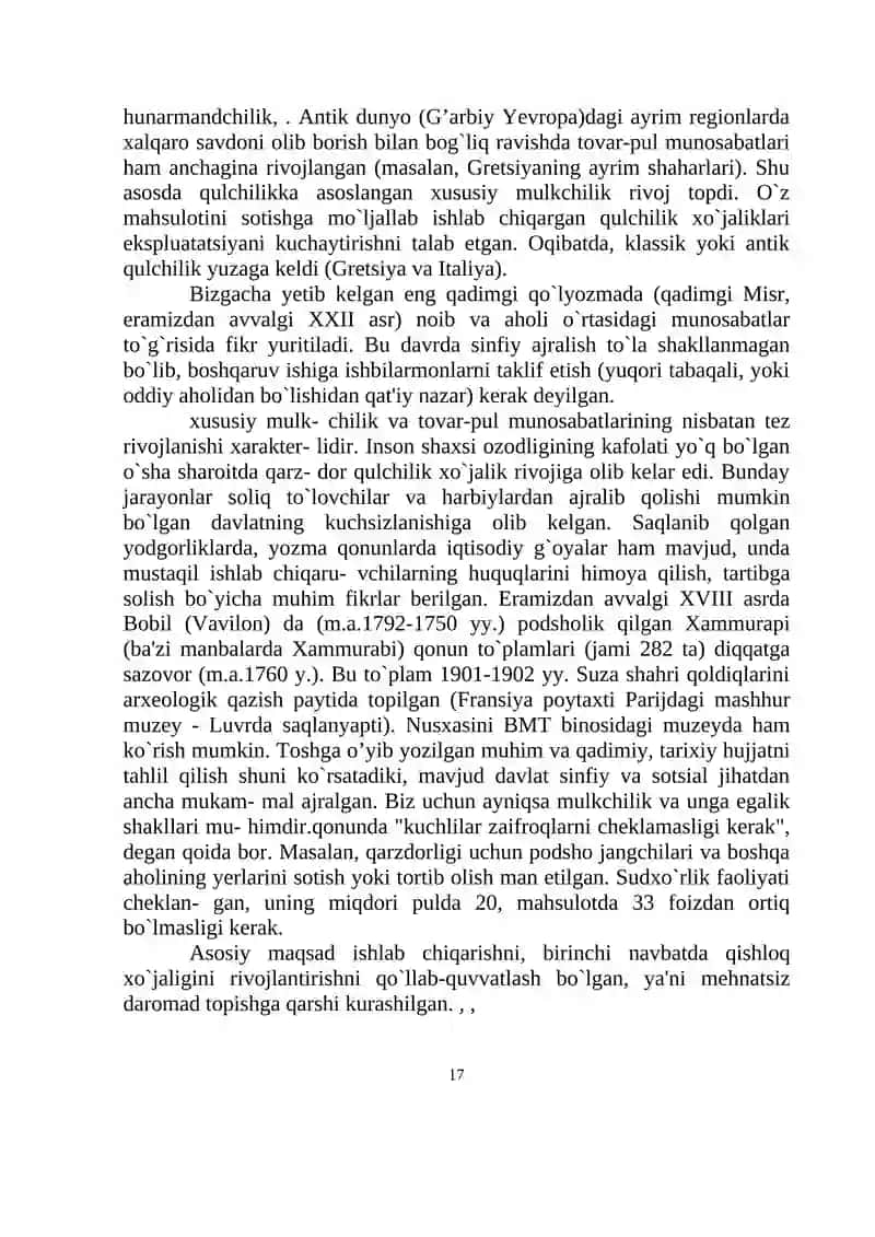 QADIMGI DUNYO, FEODAL JAMIYATI VA ILK KAPITALIZMNING IQTISODIY TA'LIMOTLARI 2