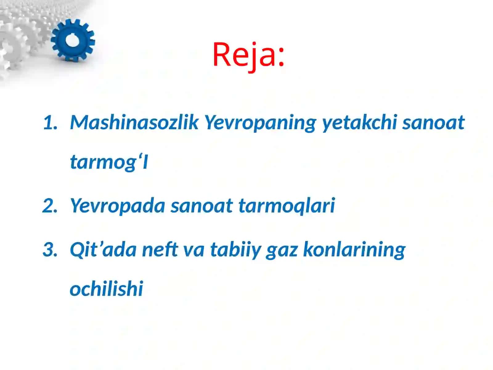 Yevropa sanoati va qishloq xo‘jaligi 2