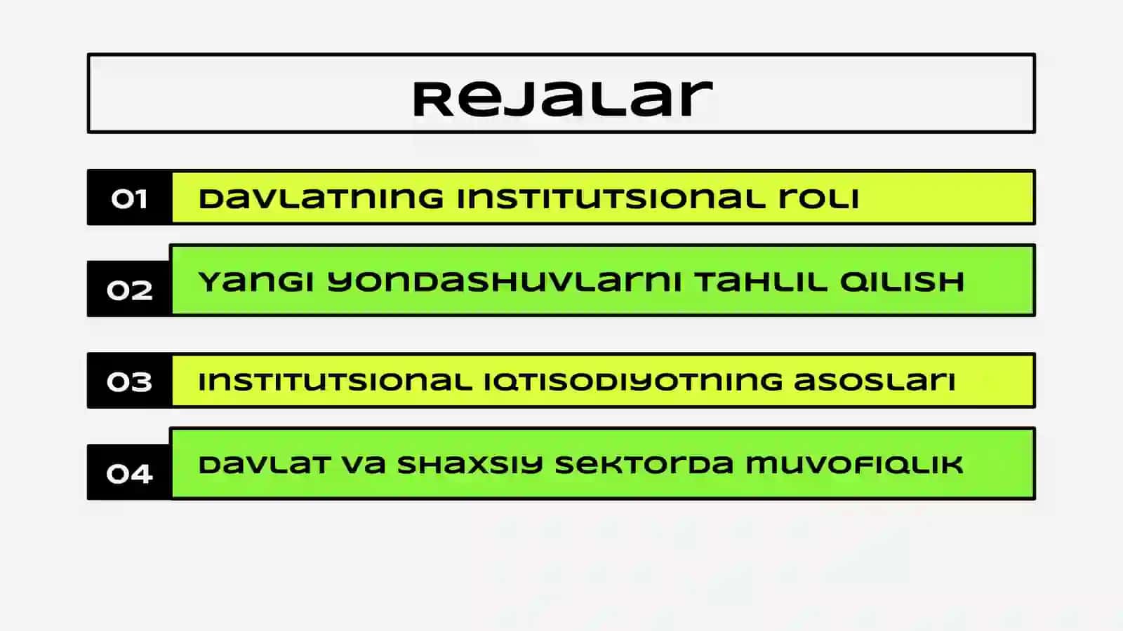 Institutsinal iqtisodiyotda davlatning roli: yangi institutsional yondashuvlar tahlili 2