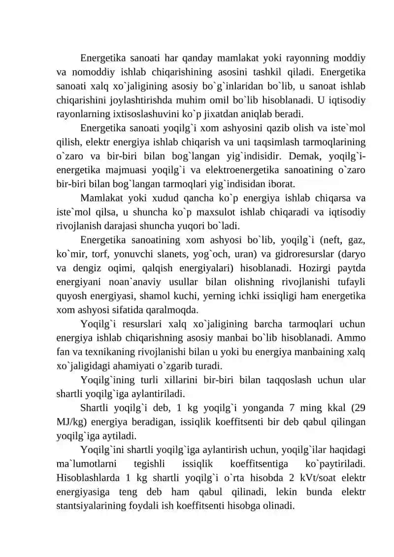 YOQILGI-ENERGETIKA SANOATINING SAMARADORLIGI 2
