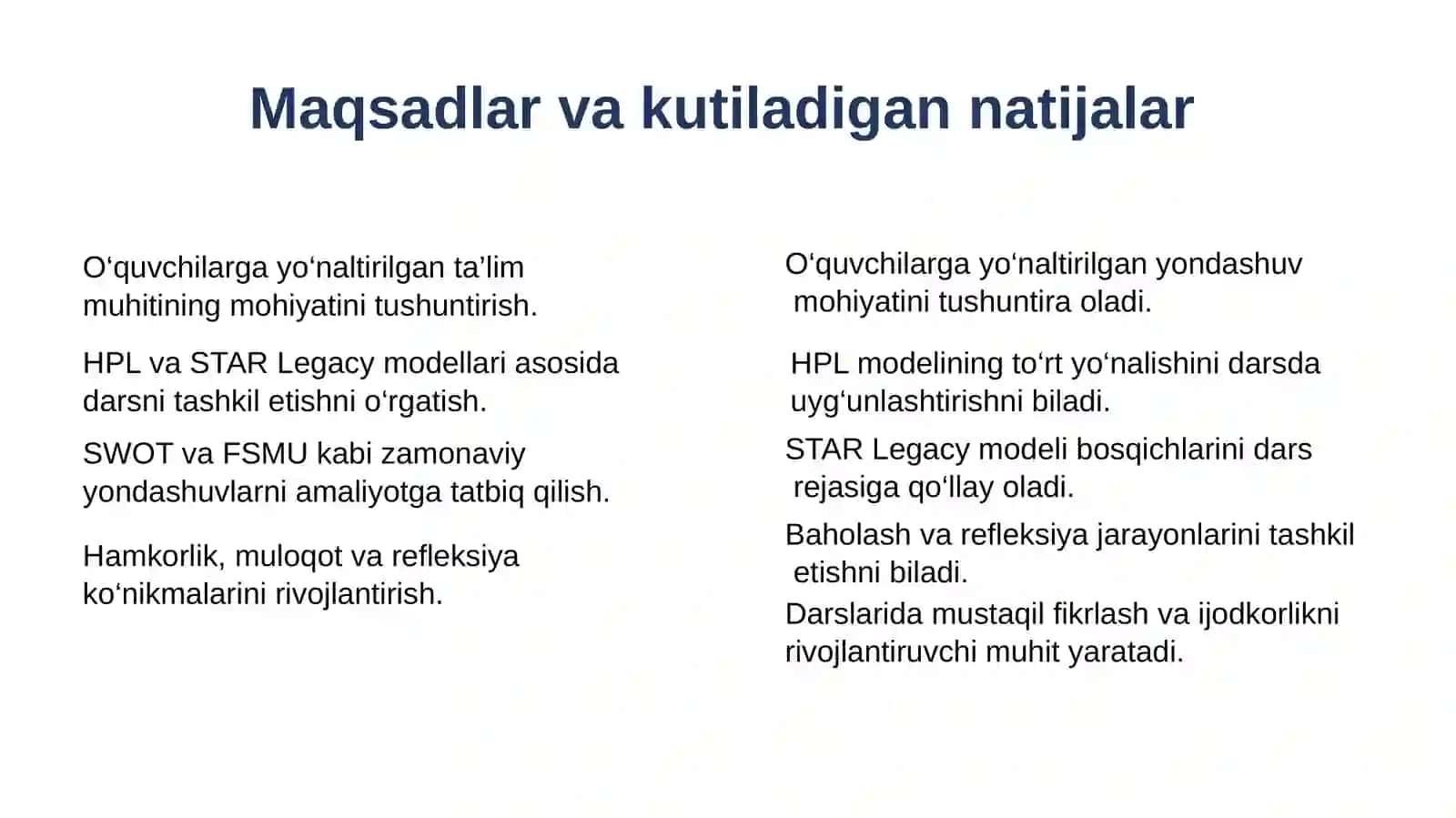 O‘quvchilarga yo‘naltirilgan o‘rganish muhitini yaratish 2