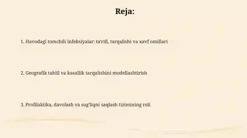 Havodagi tomchili infeksiyalar va ularga tibbiy geografik tahlil 2