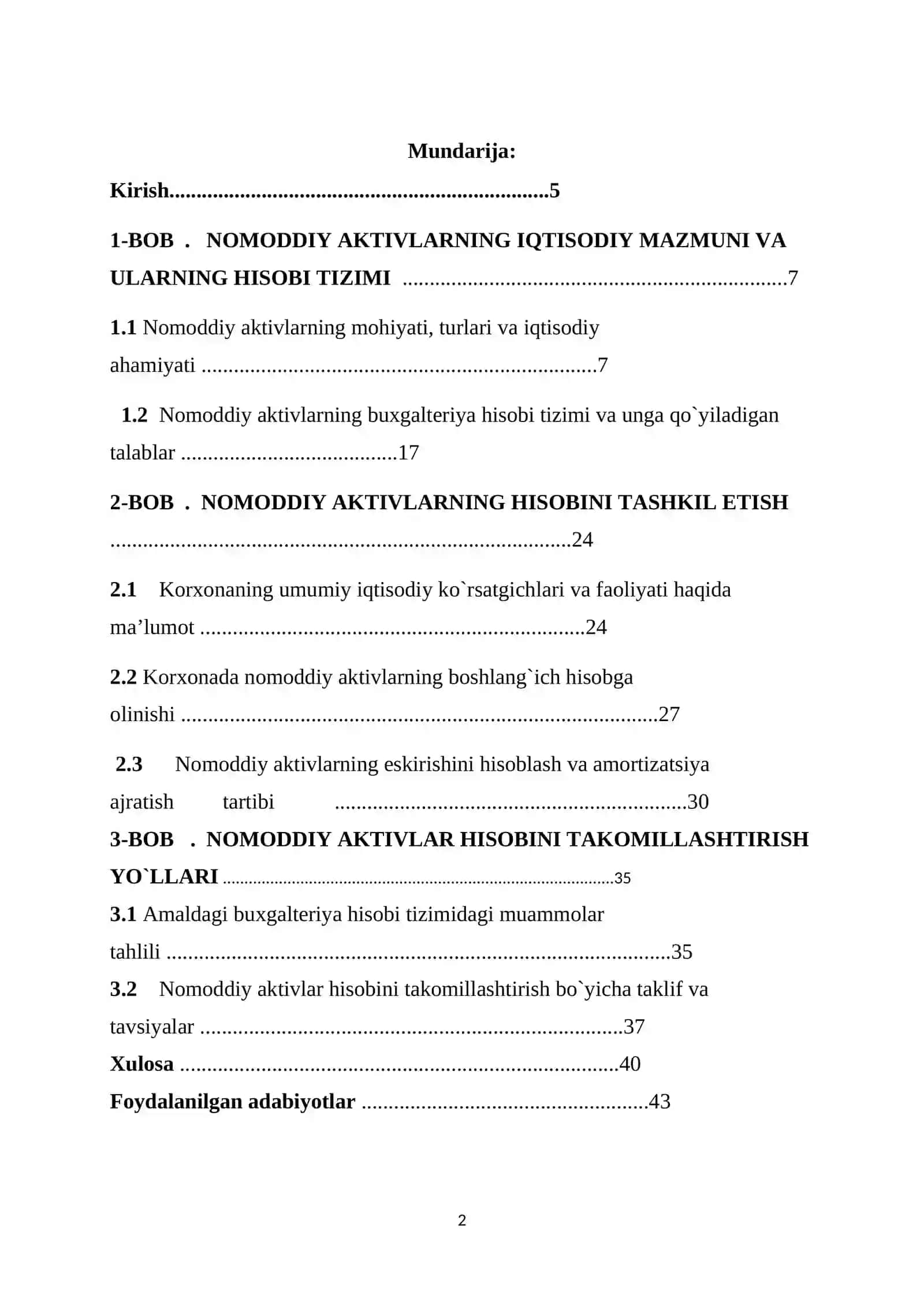 Nomoddiy aktivlar hisobini tashkil etish 2