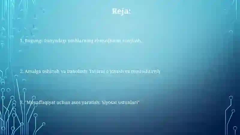 "Yoshlarga oid davlat siyosati" 2