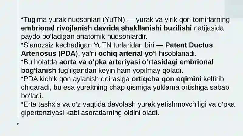 YURAK TUG’MA NUQSONLARI 2