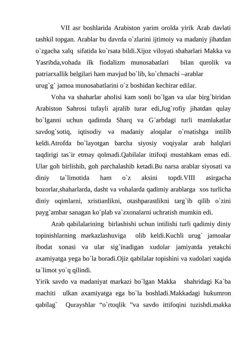Arablarning O'rta Osiyoga Istilosi va Ularning Boshqarilishi 2