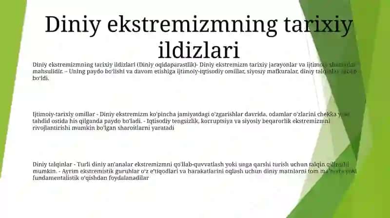Diniy Aqidaparastlik (Fanatizm), Ekstremizm Paydo Bo‘Lishining Ijtimoiy-Tarixiy Zaminlari Va Rivojlanishi. 2